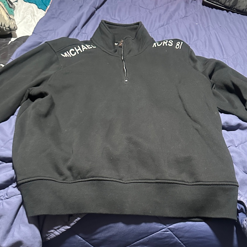 Michael Kors Black Zip-Up Men's Sweater